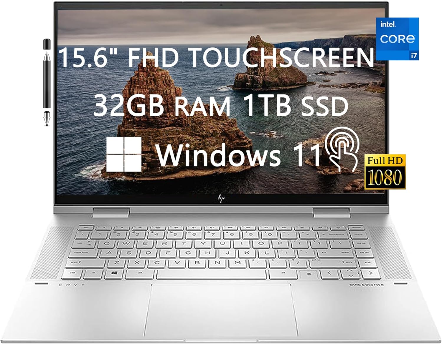 HP ENVY x360 Laptops con pantalla táctil para estudiantes universitarios y negocios, 15.6 pulgadas FHD 12 generación Intel Core i7-1260P, 32 GB de