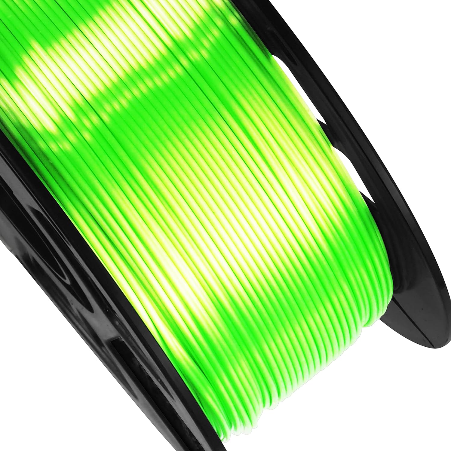 Filamento PLA con efecto sedoso de color verde lima, brillante, 116 pulgadas, material de impresión 3D, 2.2 libras, de plástico, apto para