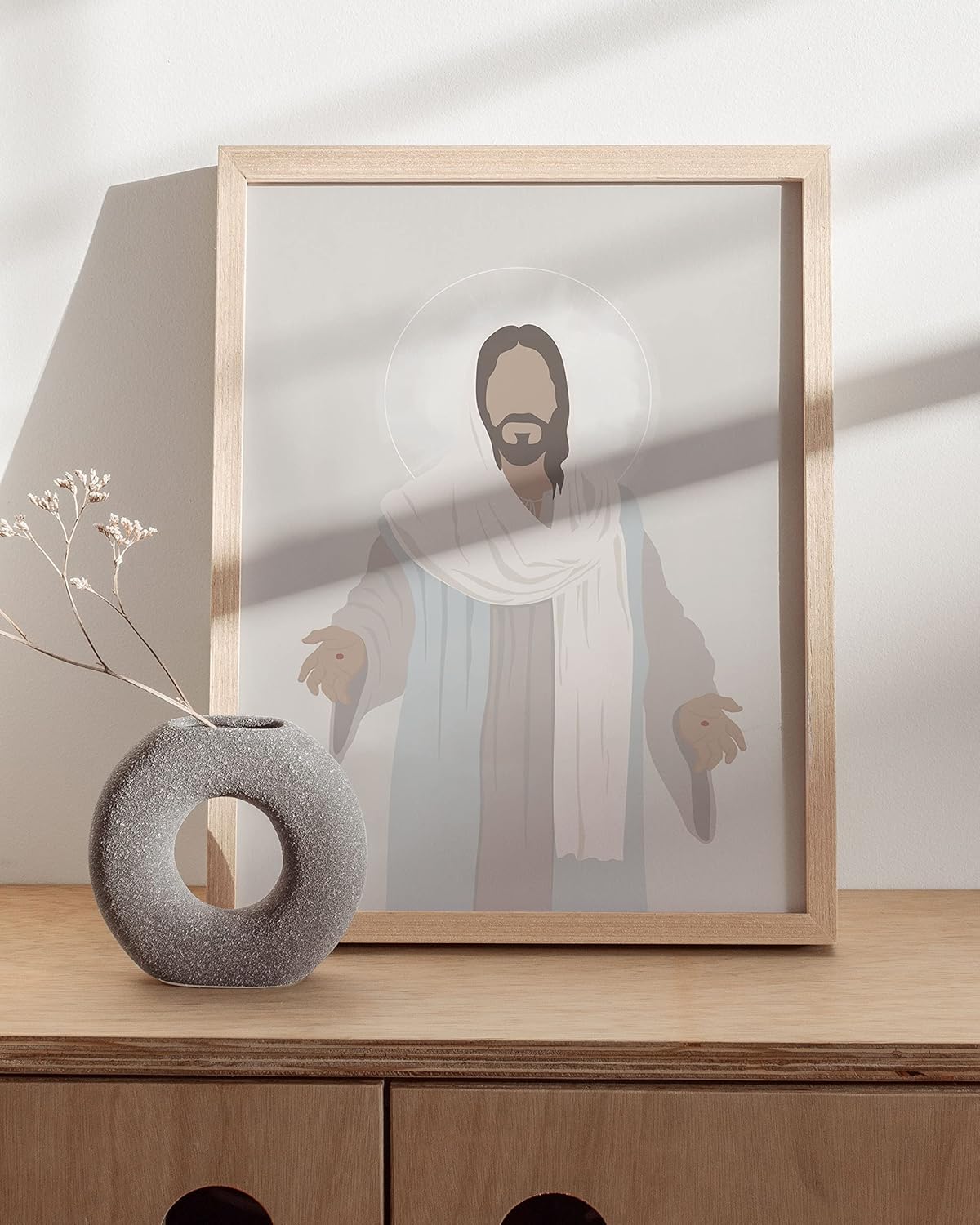 HAUS AND HUES Arte de pared de Jesús, cuadro de Jesús, arte de pared cristiano, retrato de Jesucristo, decoración de pared religiosa, póster de