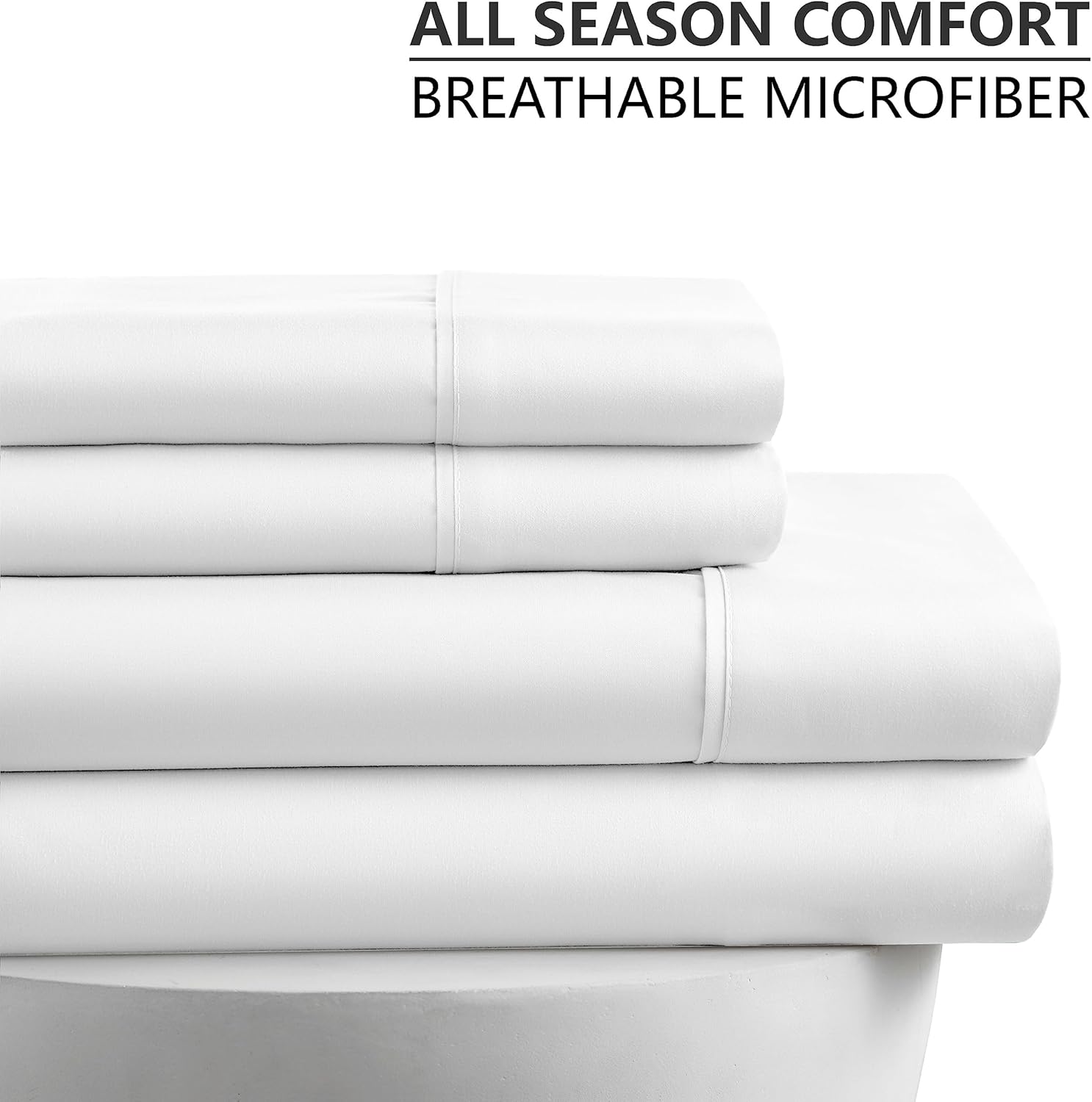 American Home Collection Juego de sábanas y fundas de almohada de 4 piezas, microfibra ultrasuave, transpirable, sin arrugas, fácil cuidado,