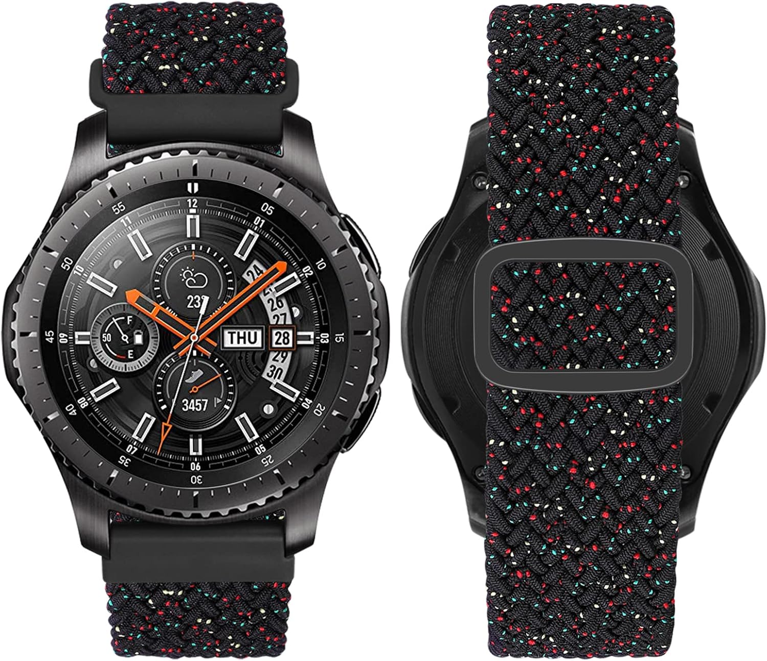 Correa de nailon trenzada Solo Loop de 0.866in, compatible con Samsung Galaxy Watch Gear S31.811in, correa elástica de repuesto para mujeres y