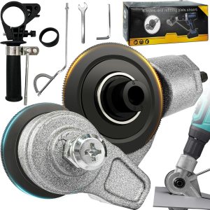 Cortador de placa de taladro eléctrico mejorado, accesorio de taladro de metal con adaptador, cortador de chapa, accesorio de taladro de metal para Cortador de placa de taladro eléctrico mejorado, accesorio de taladro de metal con adaptador, cortador de chapa, accesorio de taladro de metal para
