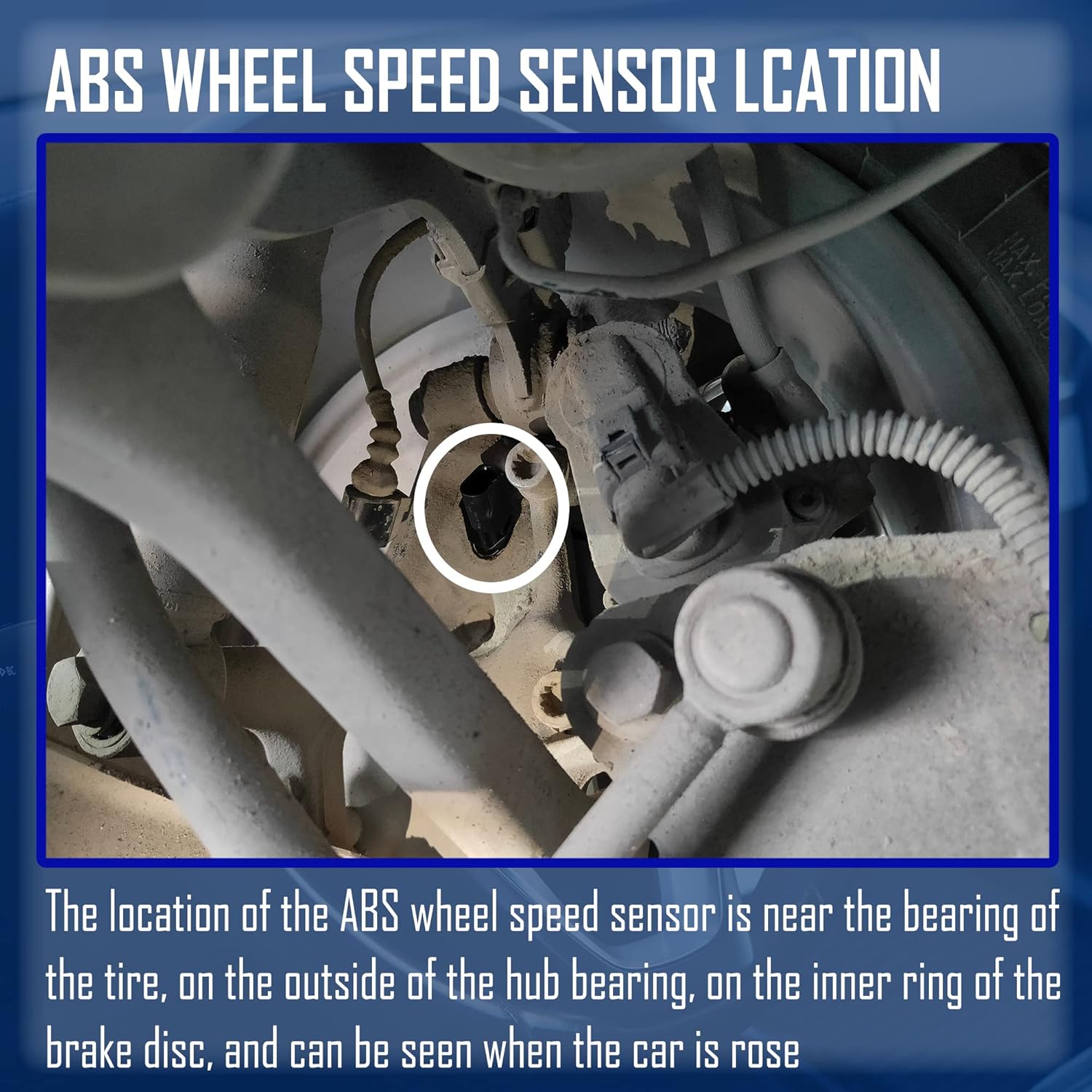 HiSport Sensor de velocidad de rueda ABS  Sistema de frenos antibloqueo ubicación trasera izquierda, compatible con Chevy ImpalaMalibuMalibu Limited