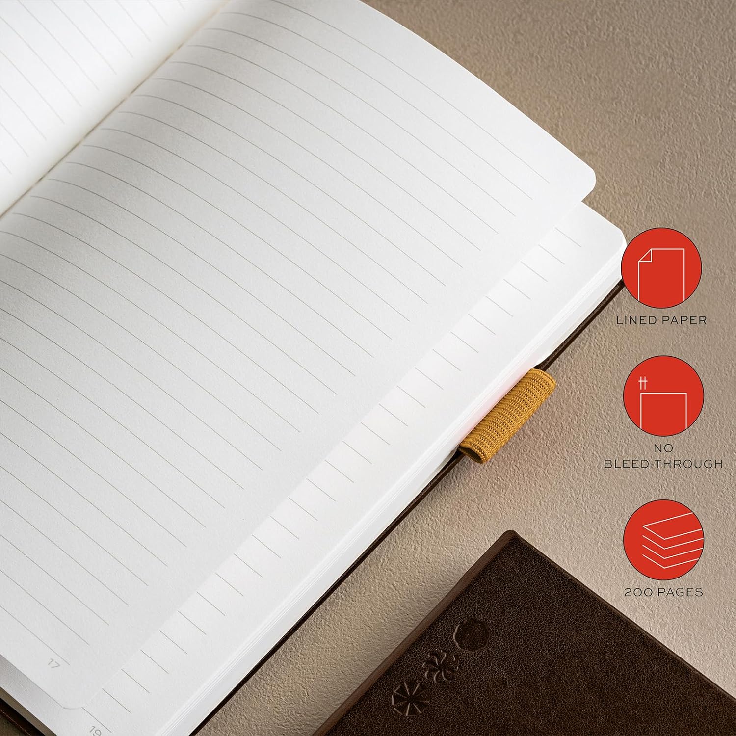 Cuaderno profesional con forro de bolsillo, tapa dura de poliuretano artístico y 200 páginas numeradas, papel grueso de 3.53 ozm, ideal para