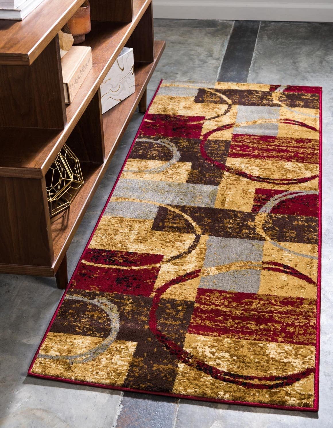 Unique Loom Barista Collection – Alfombra Kouillou (2 pies 2 pulgadas x 10 pies, multimarrón)