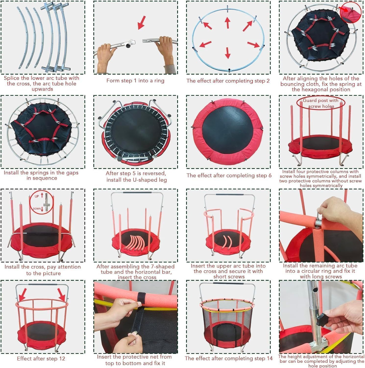 Trampolín para niños, cama elástica ajustable para bebés con aro de baloncesto, 440 libras para interiores y exteriores, trampolín para niños
