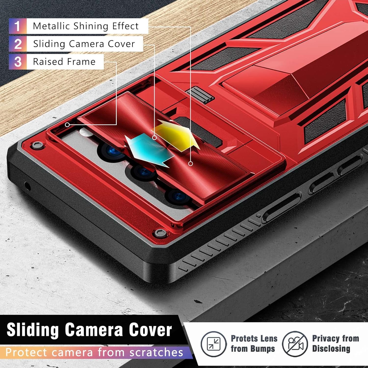 Funda de la serie Military Armor diseñada para Google Pixel 7 Pro (2022), color rojo (patente pendiente)