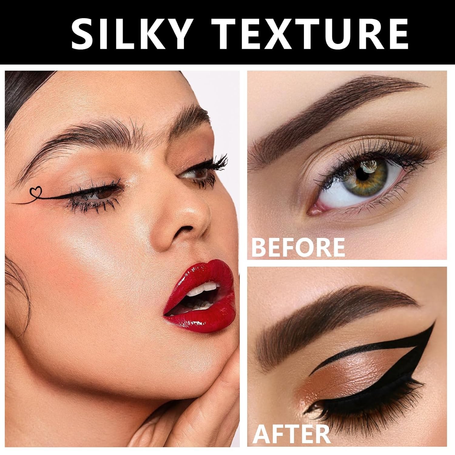 ZHISHUDL 2 unids blanco negro líquido delineador de ojos colorido delineador de ojos líquido mate delineador de ojos impermeable altamente