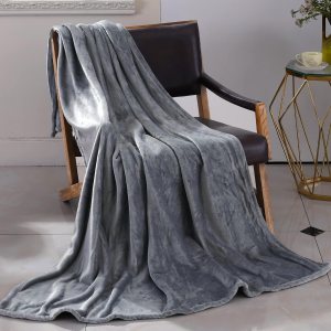 WONTEX Manta gris claro, tamaño individual de 60 x 80 pulgadas, para sofá y cama, manta térmica suave para invierno y todas las estaciones WONTEX Manta gris claro, tamaño individual de 60 x 80 pulgadas, para sofá y cama, manta térmica suave para invierno y todas las estaciones