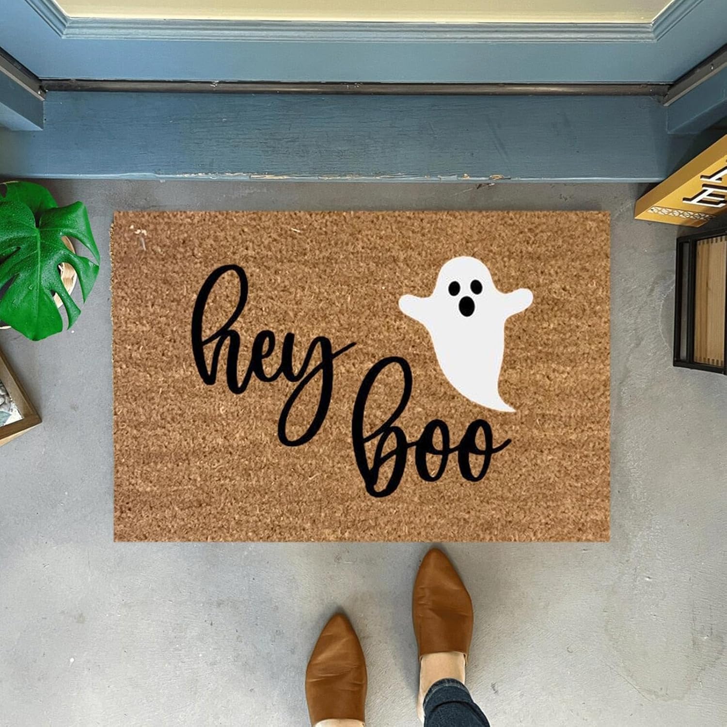 Tapetes para puerta delantera de Halloween, diseño de araña, diseño de araña, 23 x 16 pulgadas, diseño de calabaza, murciélago, Halloween, fantasma,