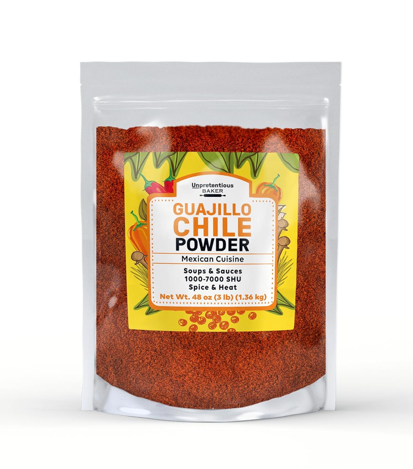 Unpretentious Guajillo Chile Polvo, 3 lb, Cocina Mexicana, Sopas y Salsas, Adobos
