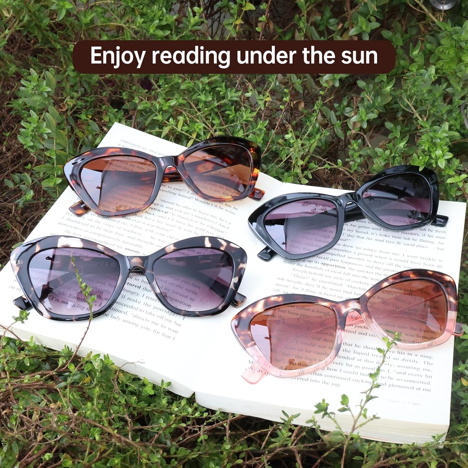 Paquete de 4 lentes de sol de lectura bifocales para mujer, lentes de lectura para exteriores, protección UV400 + 2.50