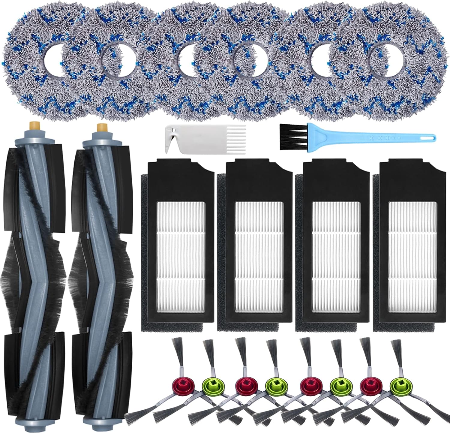 GYLBF Kit de accesorios para Ecovacs Deebot X1 Omni  T10 Omni, piezas de repuesto para aspiradora Ecovacs Deebot X1 Turbo, 2 cepillos principales, 4
