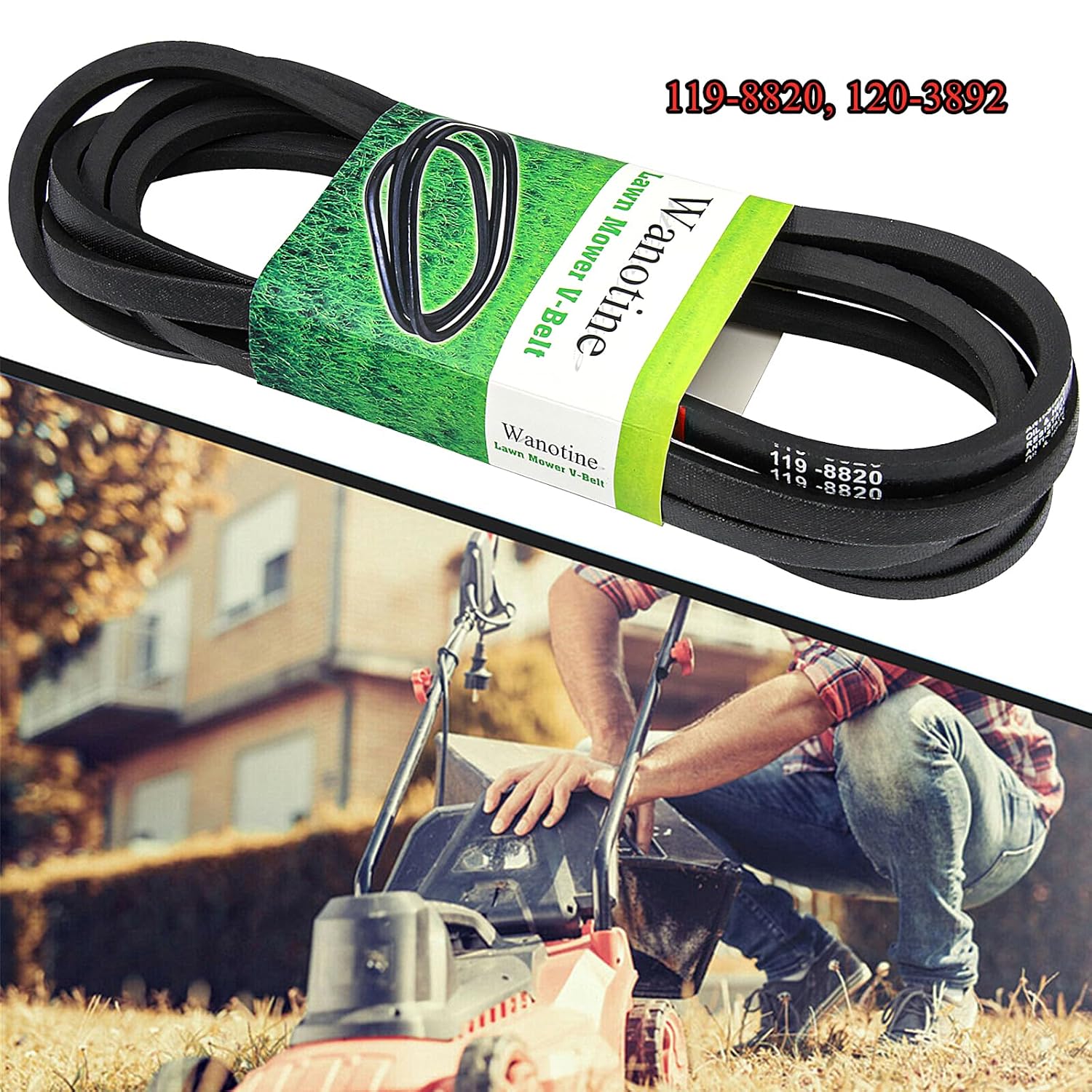 La correa de cubierta 119-8820 reemplaza la correa TimeCutter Toro de 50 pulgadas para cortacéspedes SS5000, SS5060, 74630, 74361, 74632, 74635,