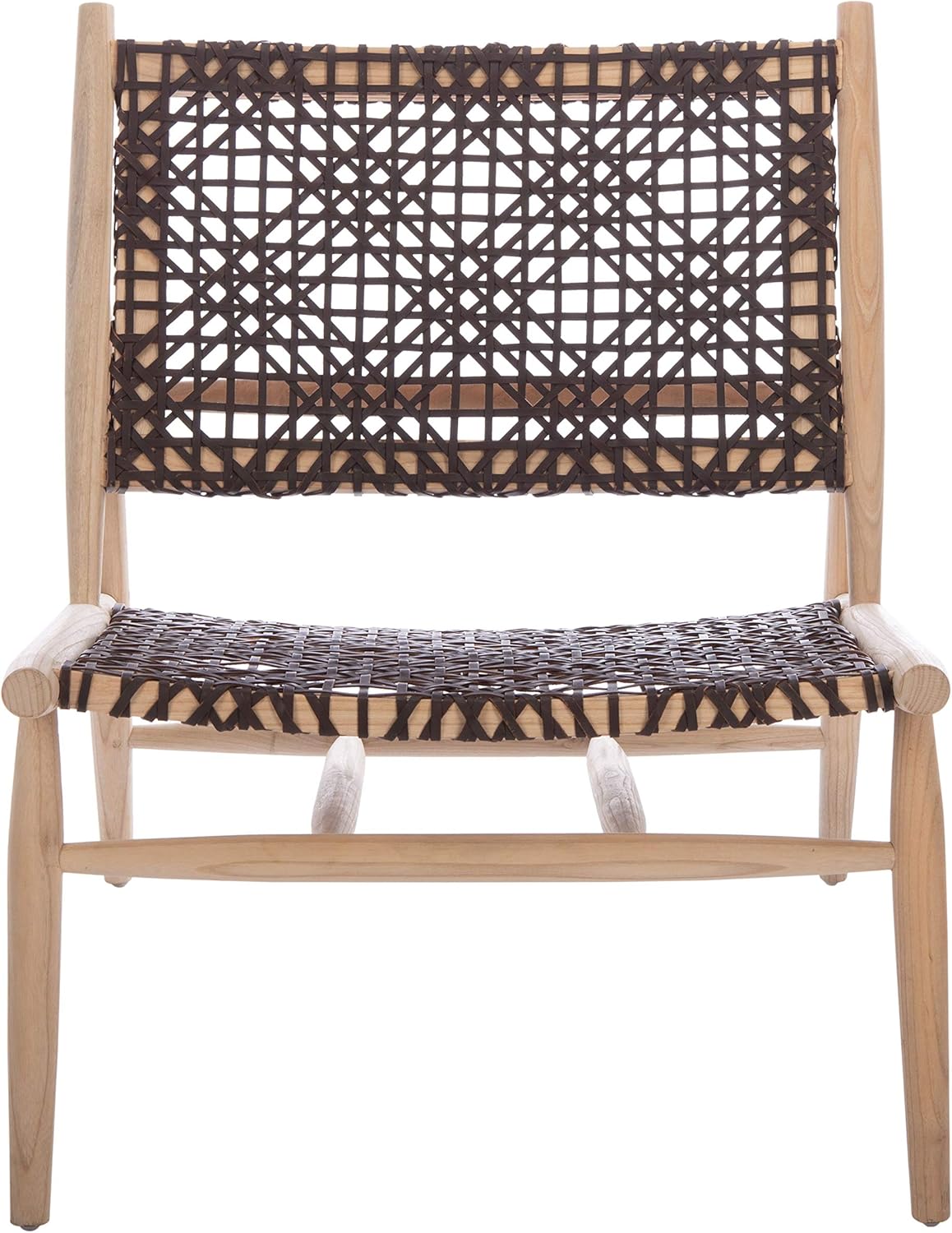 Safavieh Home Bandelier Silla decorativa tejida en cuero natural y marrón