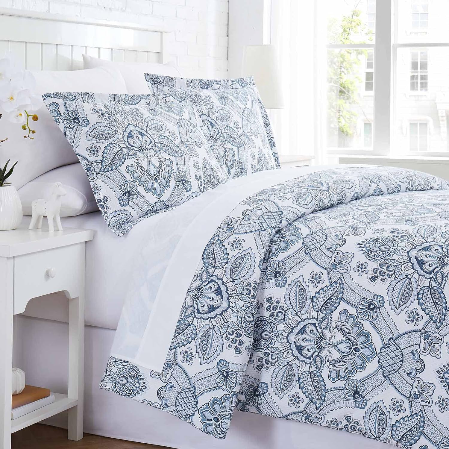 Southshore Fine Living, Inc. Juego de ropa de cama de gran tamaño alternativo para todas las estaciones, colcha reversible suave de 2 piezas con una