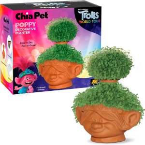 Chia Pet Trolls, Poppy World Tour con paquete de semillas, maceta decorativa de cerámica, fácil de hacer y divertido de cultivar, regalo novedoso, Chia Pet Trolls, Poppy World Tour con paquete de semillas, maceta decorativa de cerámica, fácil de hacer y divertido de cultivar, regalo novedoso,