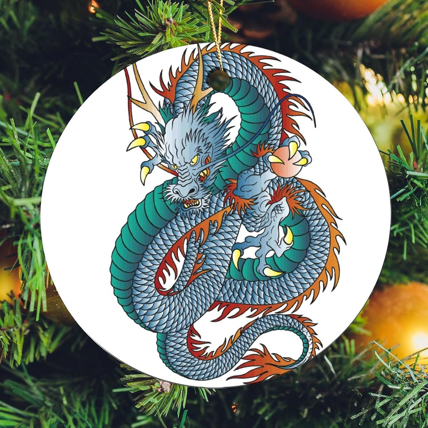 Adornos de Navidad de cerámica 2023, decoraciones para árbol de Navidad para niños, amantes y amigos, adorno colgante de doble cara de 2.8 pulgadas