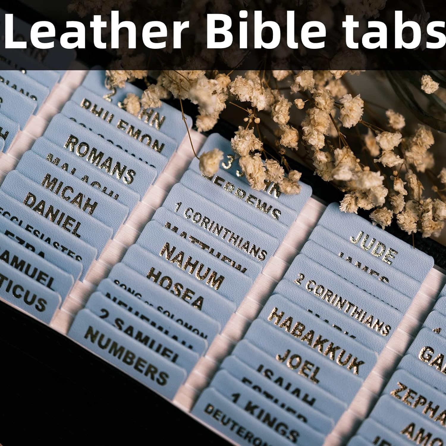 Pestañas de cuero para la Biblia, pestañas de la Biblia para mujeres y hombres, pestañas de la Biblia para Biblia de estudio, 80 pestañas de índice