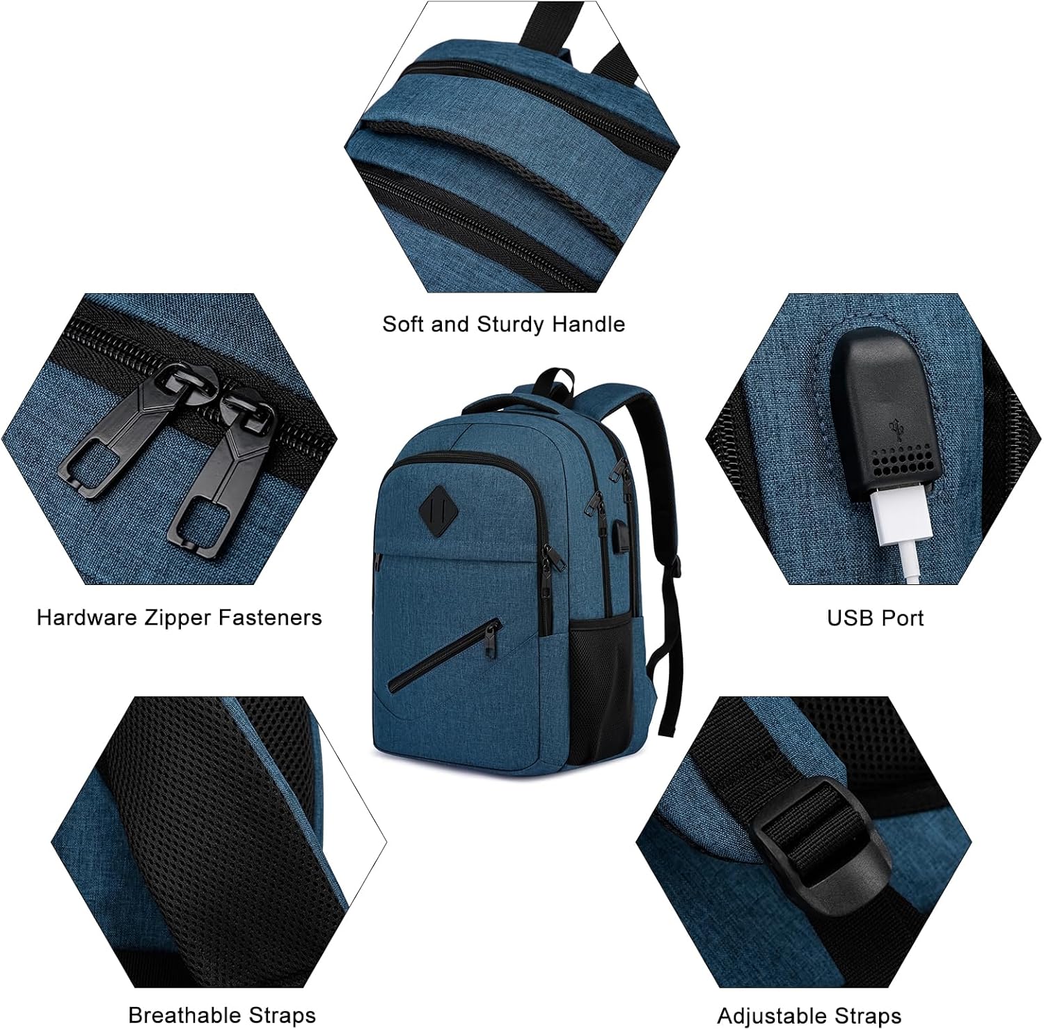 BIKROD Mochila, mochilas escolares para adolescentes, niños y niñas, mochila para estudiantes se adapta a portátiles de 15.6 pulgadas con puerto de