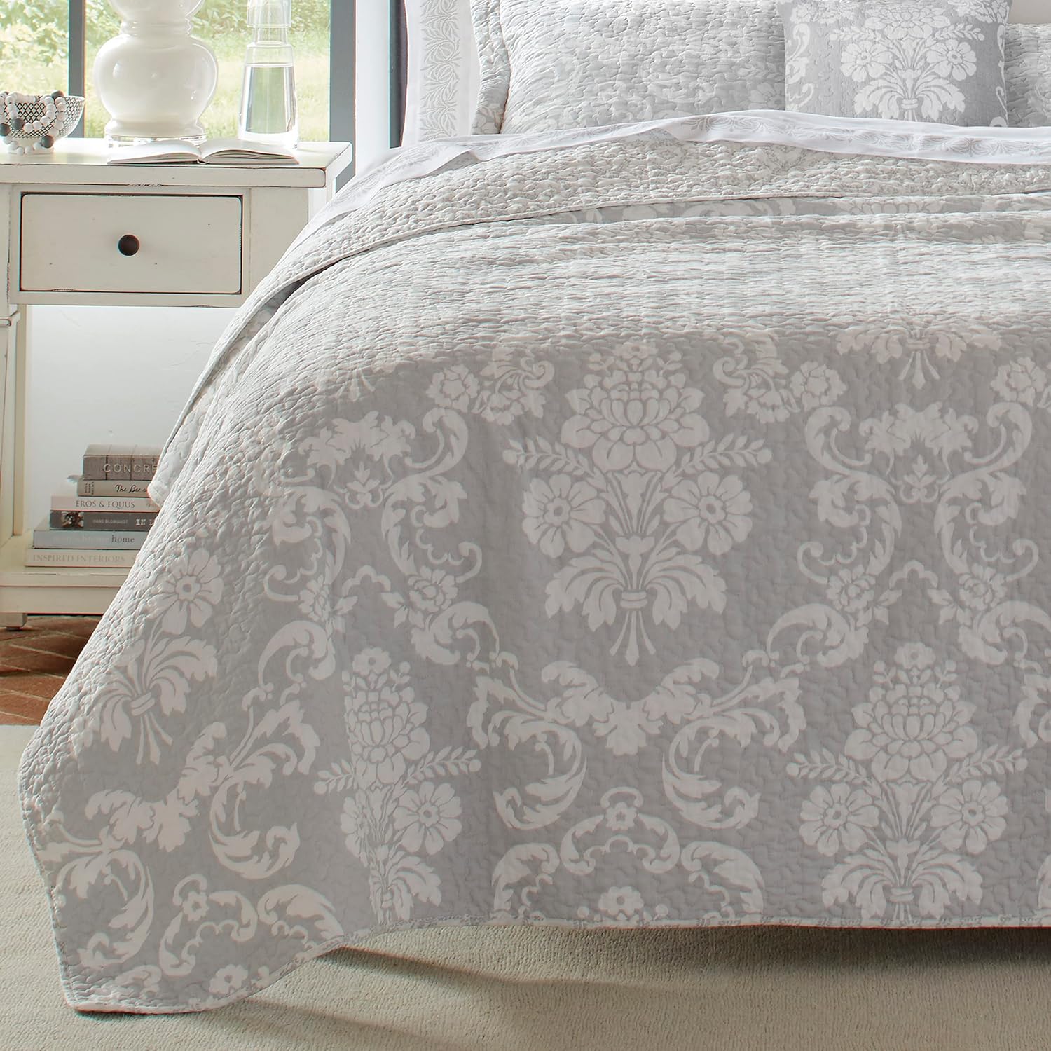 Laura Ashley – Juego de edredón individual, juego de ropa de cama reversible de algodón con funda de almohada adicional, decoración del hogar para