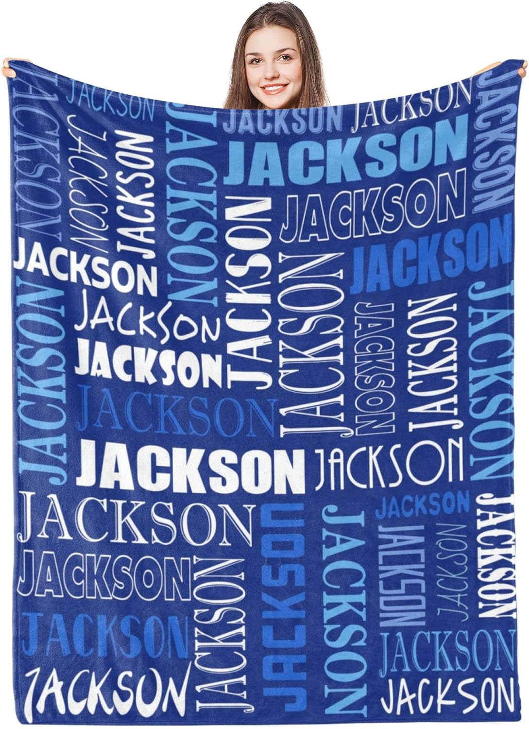 Manta personalizada con nombre, regalos personalizados para niños y adultos con nombres, manta personalizada regalo para cumpleaños, Navidad, Día