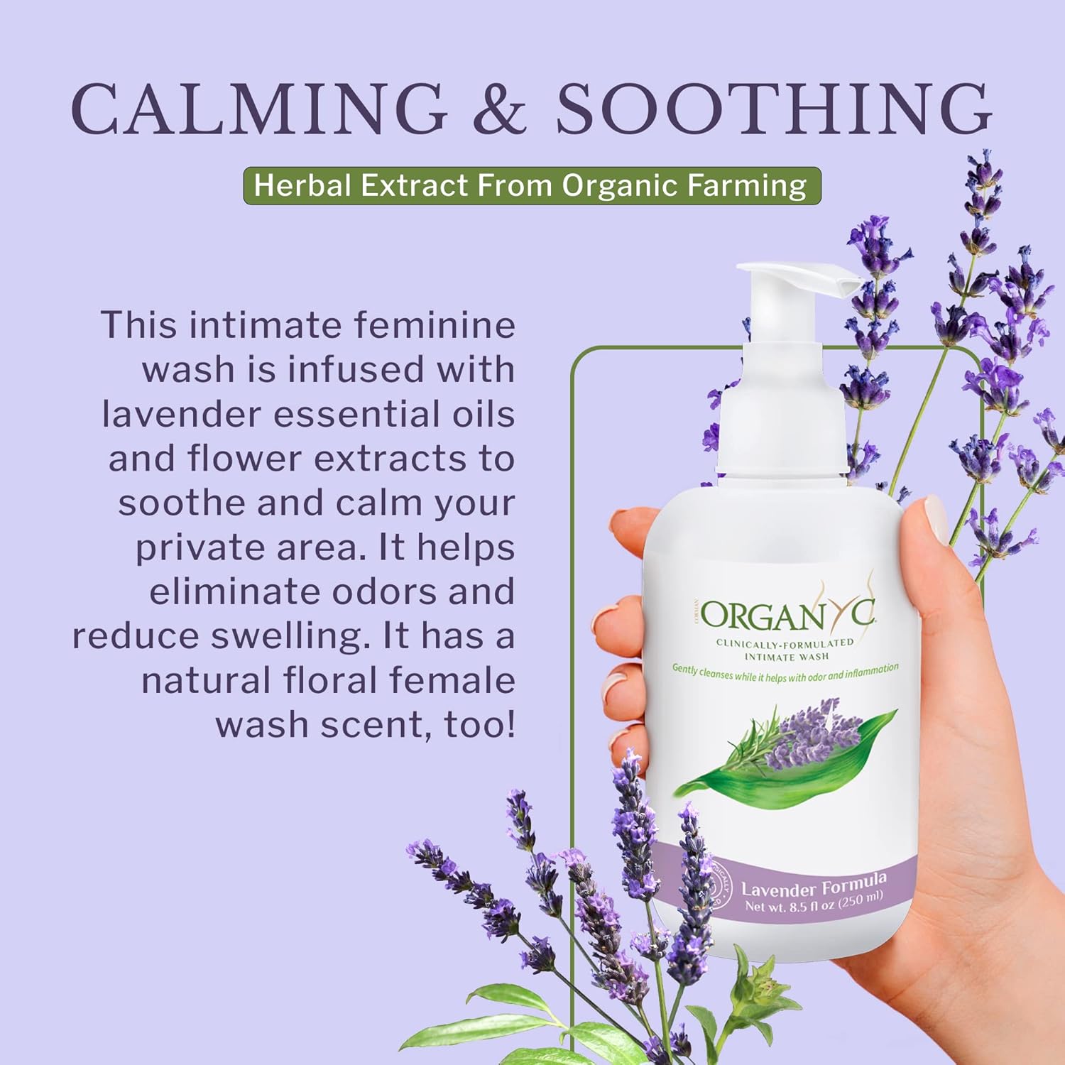 Organyc Higiene Femenina y Lavado Íntimo con Lavanda, 250 ML
