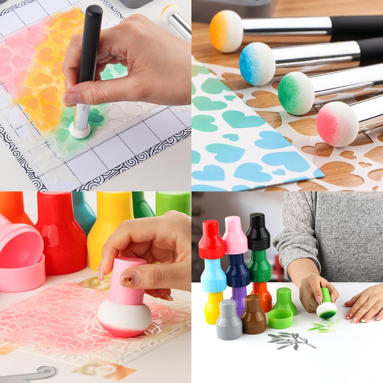 Juego de 23 aplicadores de tinta con estuches de almacenamiento, punteros de papel para aplicación directa de tinta en proyectos de manualidades