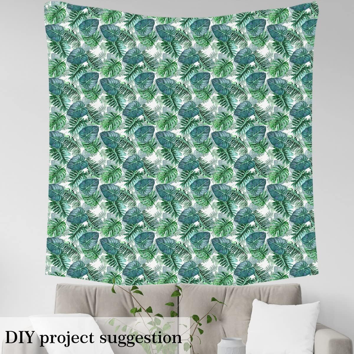 Feelyou The Yard, tela de tapicería de hojas de palmera tropical por The Yard, tela decorativa hawaiana de verano para tapicería y proyectos de