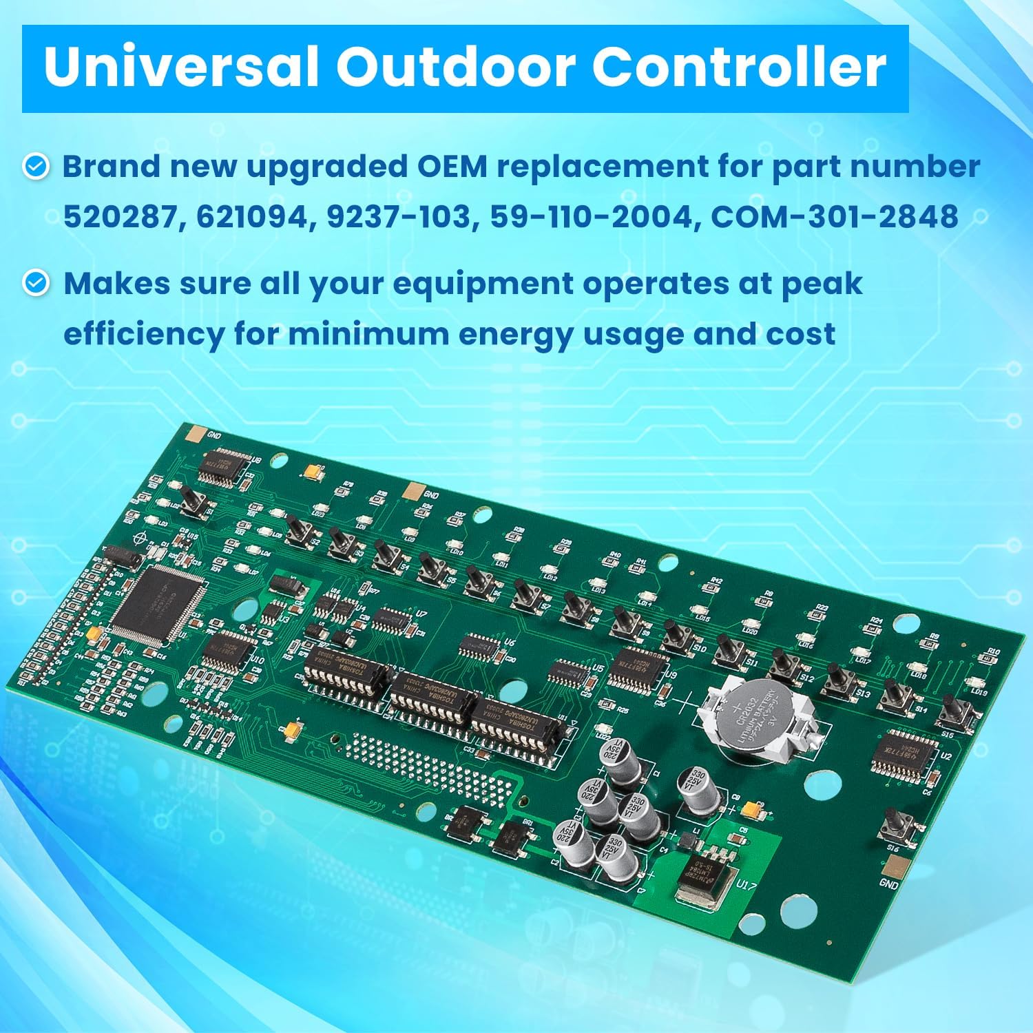 E-cowlboy 520287 Controlador universal para exteriores, placa de circuito de placa base, reemplazo de PCB para todos los intellitouch piscina y spa