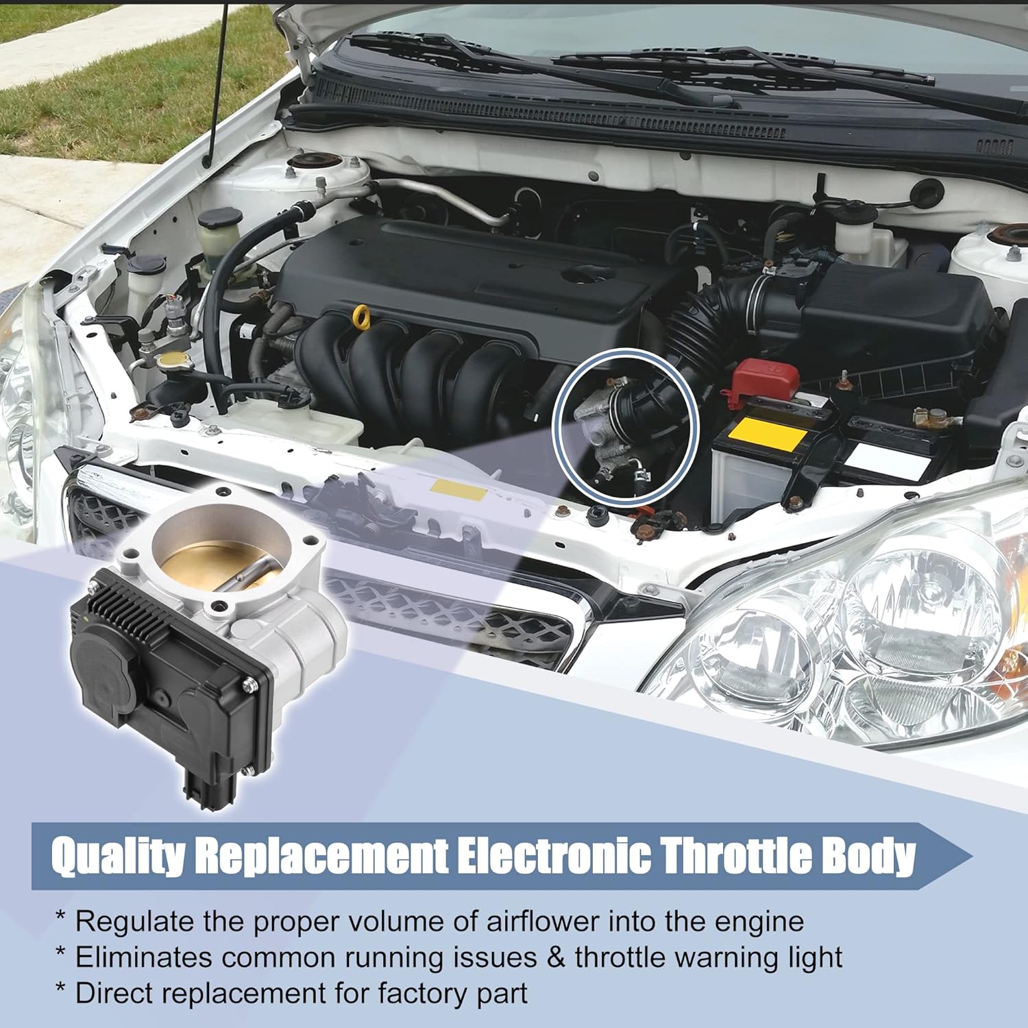 X AUTOHAUX Conjunto de cuerpo electrónico del acelerador con actuador TPS para Infiniti FX35 I35 3.5L para Nissan Altima 3.5L 16119-8J10C 16119-8J103