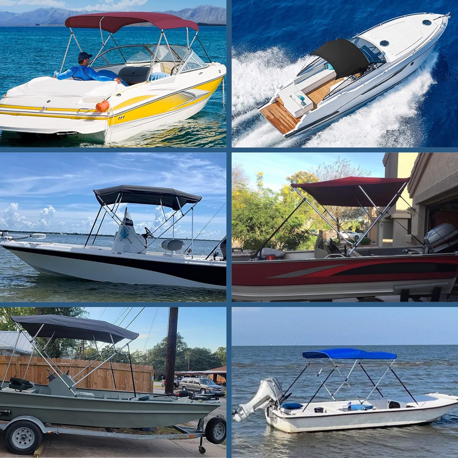 Correas ajustables Bimini para parte superior de barco, dos ganchos de 38 a 70 pulgadas, correas de cincha para toldo marino, con ganchos de presión