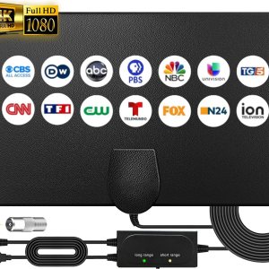 Antena de TV con amplificador de señal amplificadora, antena HDTV mejorada 2024 para Smart TV de hasta 320 millas de alcance, antena digital para Antena de TV con amplificador de señal amplificadora, antena HDTV mejorada 2024 para Smart TV de hasta 320 millas de alcance, antena digital para