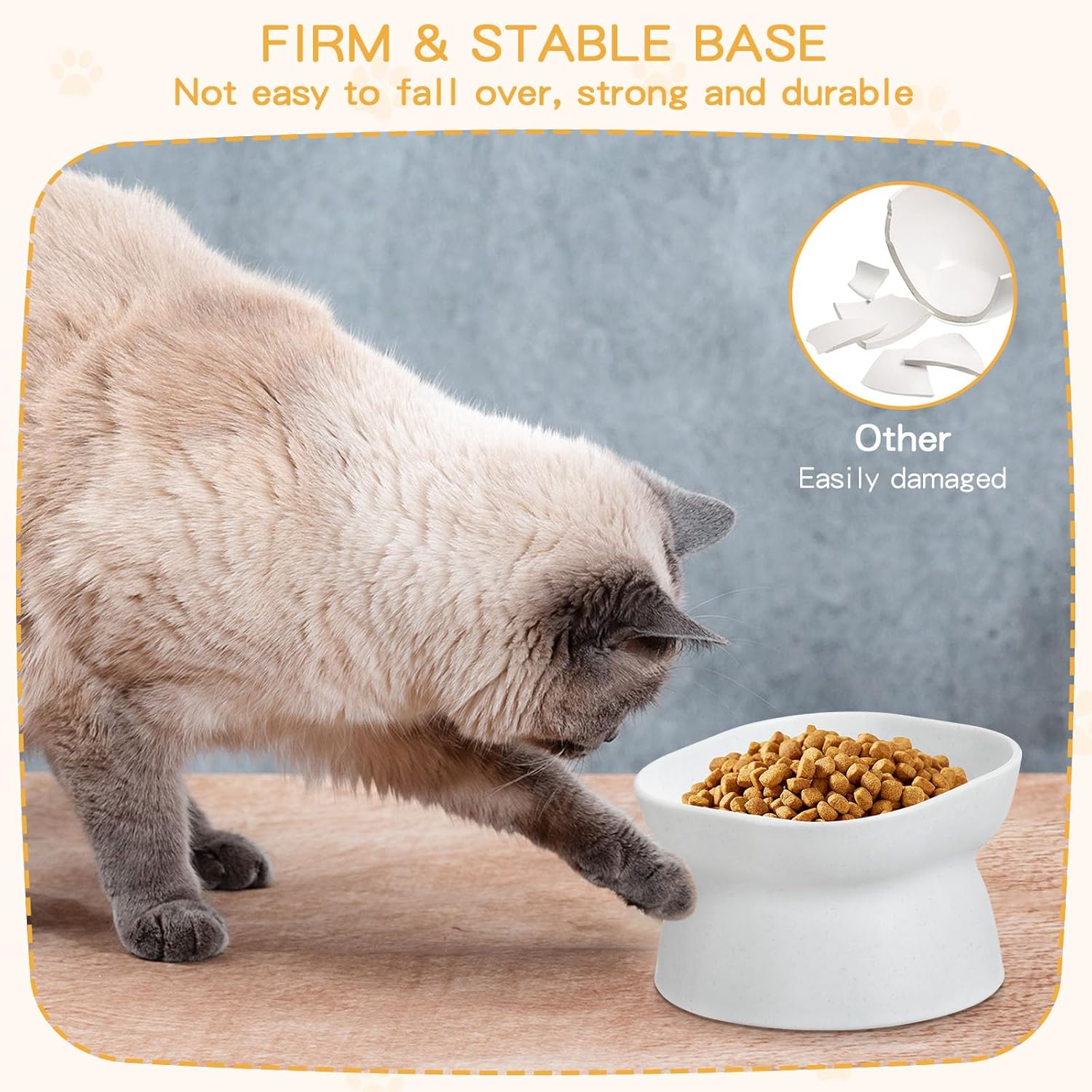 4 cuencos elevados de plástico inclinados para gatos, cuencos elevados de comida para gatos, cuenco de agua para gatos, plato elevado de