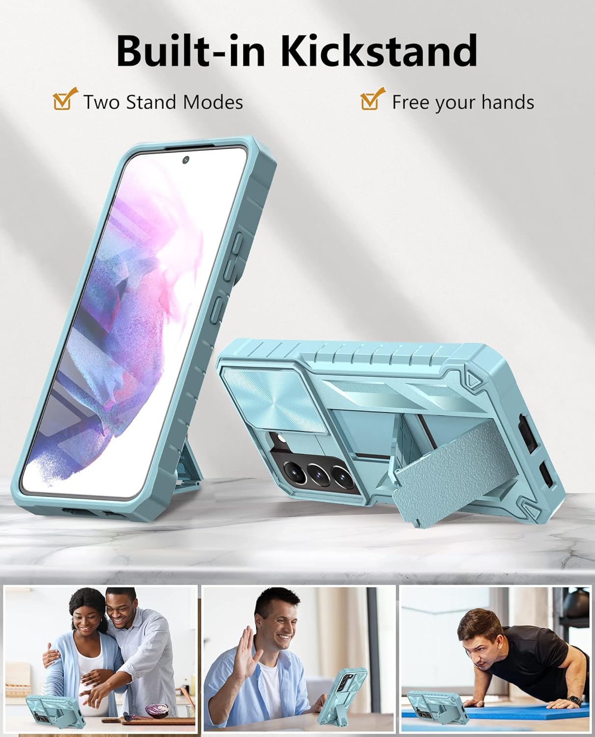 WTYOO Funda para Samsung Galaxy S22-Plus Grado Militar a prueba de caídas Carcasa de TPU mate resistente  Protección duradera a prueba de golpes