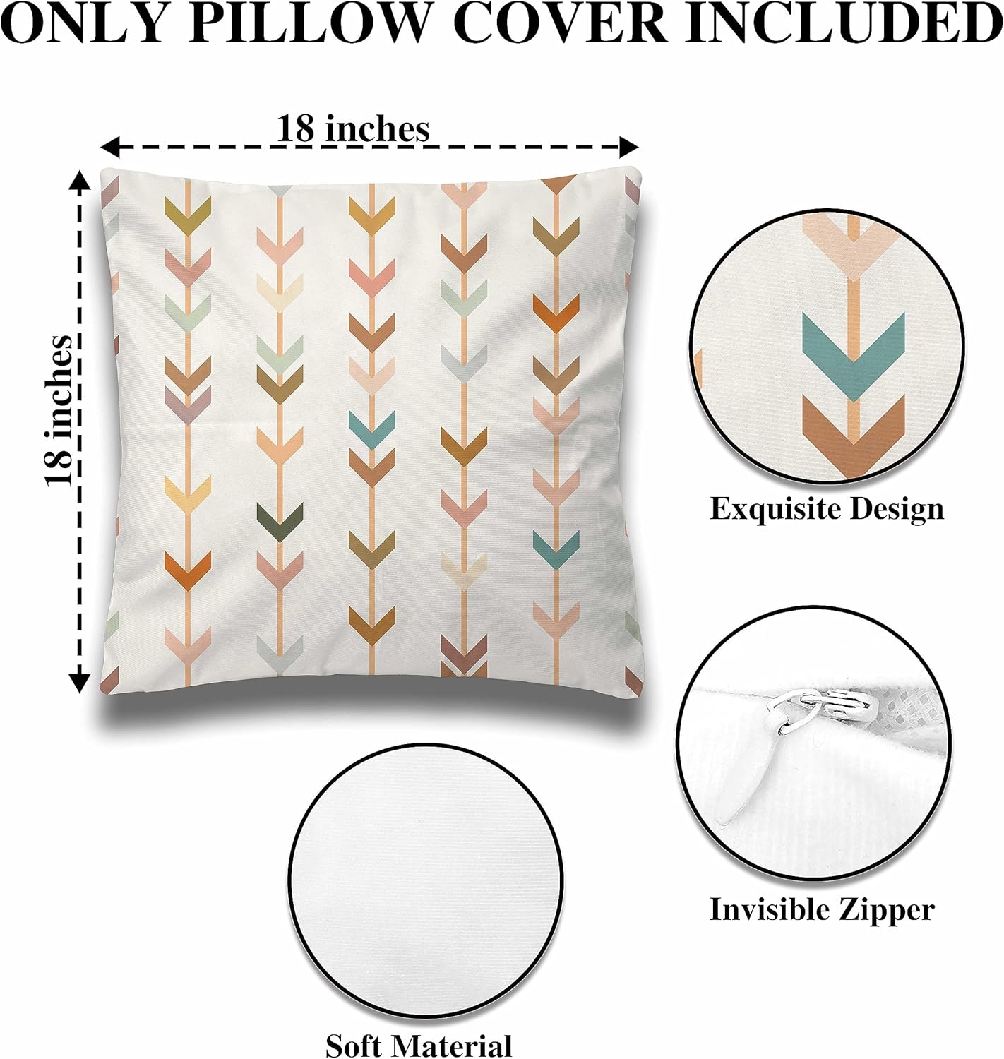 Fundas de almohada decorativas de 18 x 18 pulgadas, suaves, estilo bohemio, arcoíris, para mujeres, decoración del hogar para sofá, sala de estar,