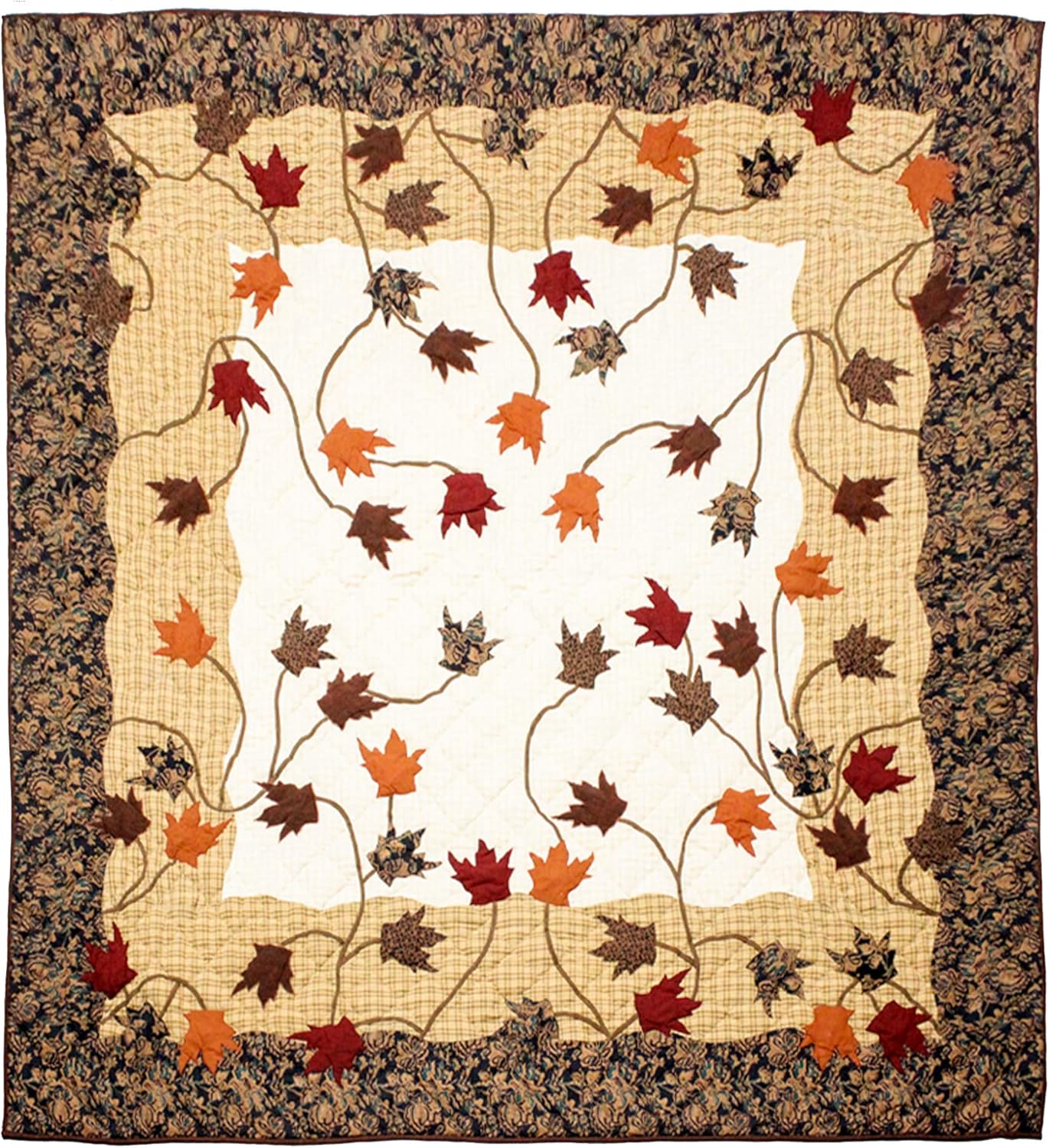Autumn Bliss Luxury King – Juego de 4 piezas (contiene colcha de 120 pulgadas de ancho x 106 pulgadas de largo, fundas de almohada de 21 x 27