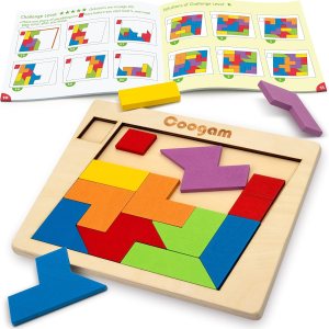 Coogam Bloques de rompecabezas de madera geométricos Tangram Brain Teasers Jigsaw 3D Logic IQ Game Patrón de forma colorida Montessori STEM Juguetes educativos Regalo 60 desafíos para todas las edades Colombia Coogam Bloques de rompecabezas de madera geométricos Tangram Brain Teasers Jigsaw 3D Logic IQ Game Patrón de forma colorida Montessori STEM Juguetes educativos Regalo 60 desafíos para todas las edades Colombia