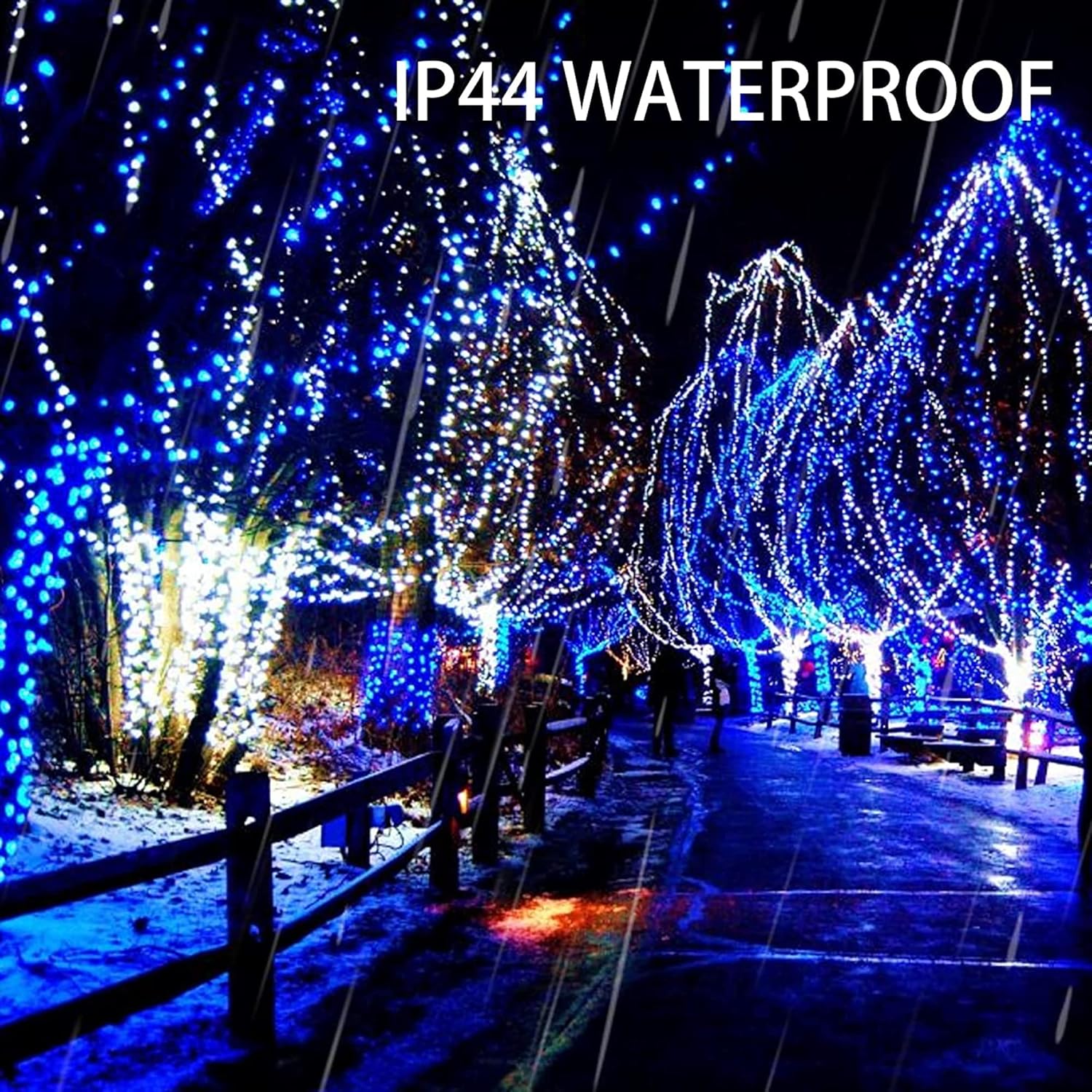Dazzle Bright Tira de luces LED de Navidad de 132 pies, 400 luces LED de Navidad enchufables con 8 modos, decoraciones de Navidad impermeables para