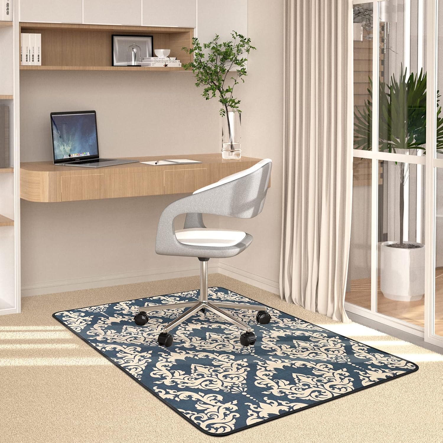 Placoot Tapete para silla de oficina para alfombras y suelos de madera dura, 48 x 36 pulgadas, tapete de piso de alta calidad, tapete para silla de