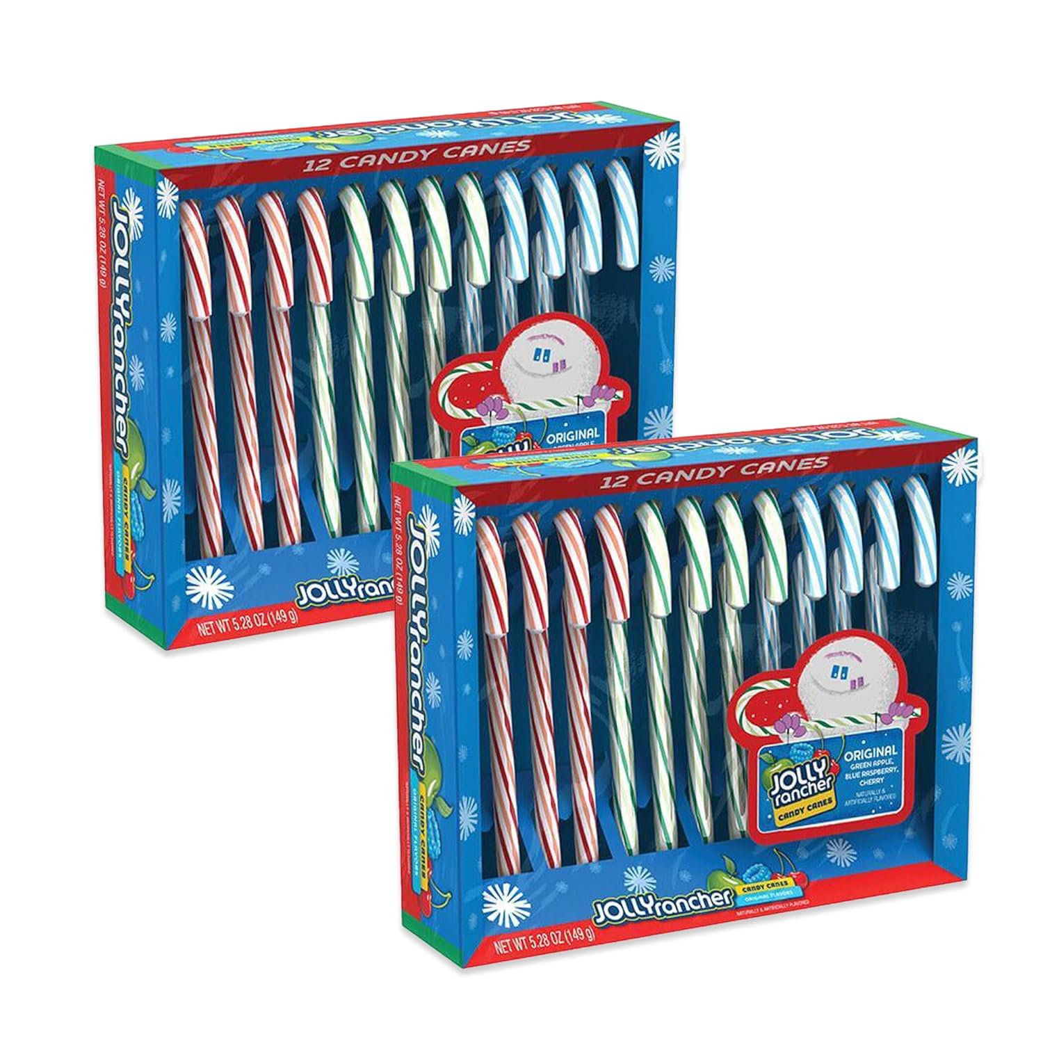 Jolly Rancher – Paquete de 2 bastones de caramelo (24 bastones de caramelo en total), bastones de caramelo de Navidad, bastones de caramelo a