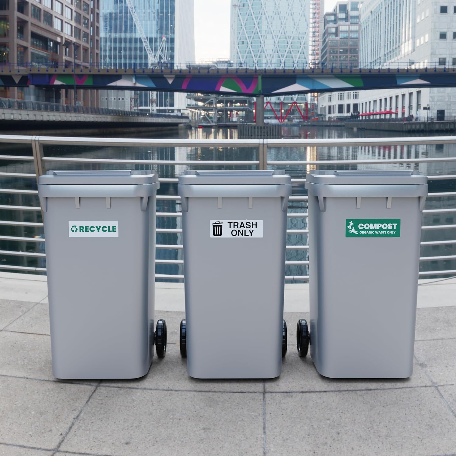 Juego de calcomanías de compost de basura de reciclaje  Etiquetas de basura resistentes  Clasificación de 3 a 5 años para interiores y exteriores  a