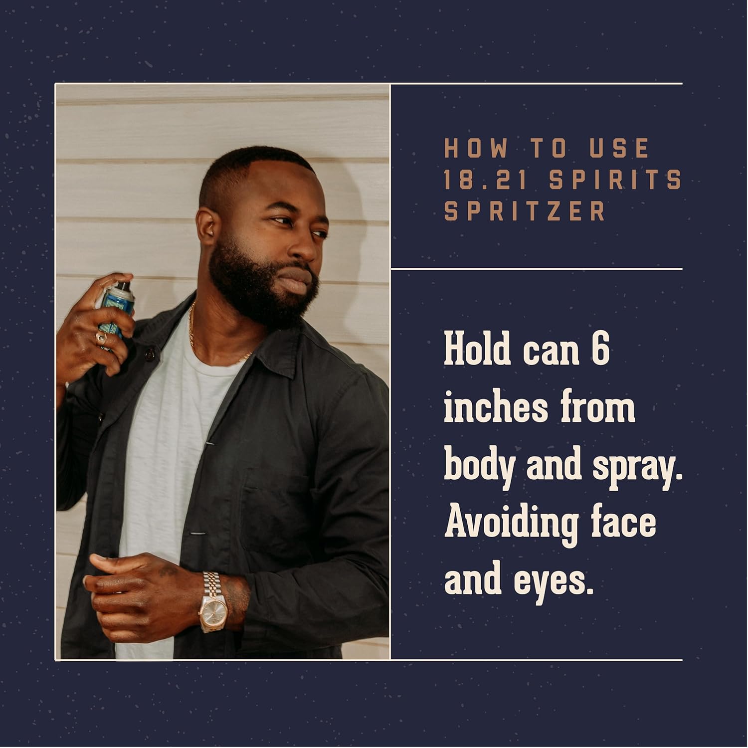18.21 Man Made Men’s Spirits Spritzer, 3.4 oz. – Spray corporal de larga duración con aromas masculinos – Regalos para él