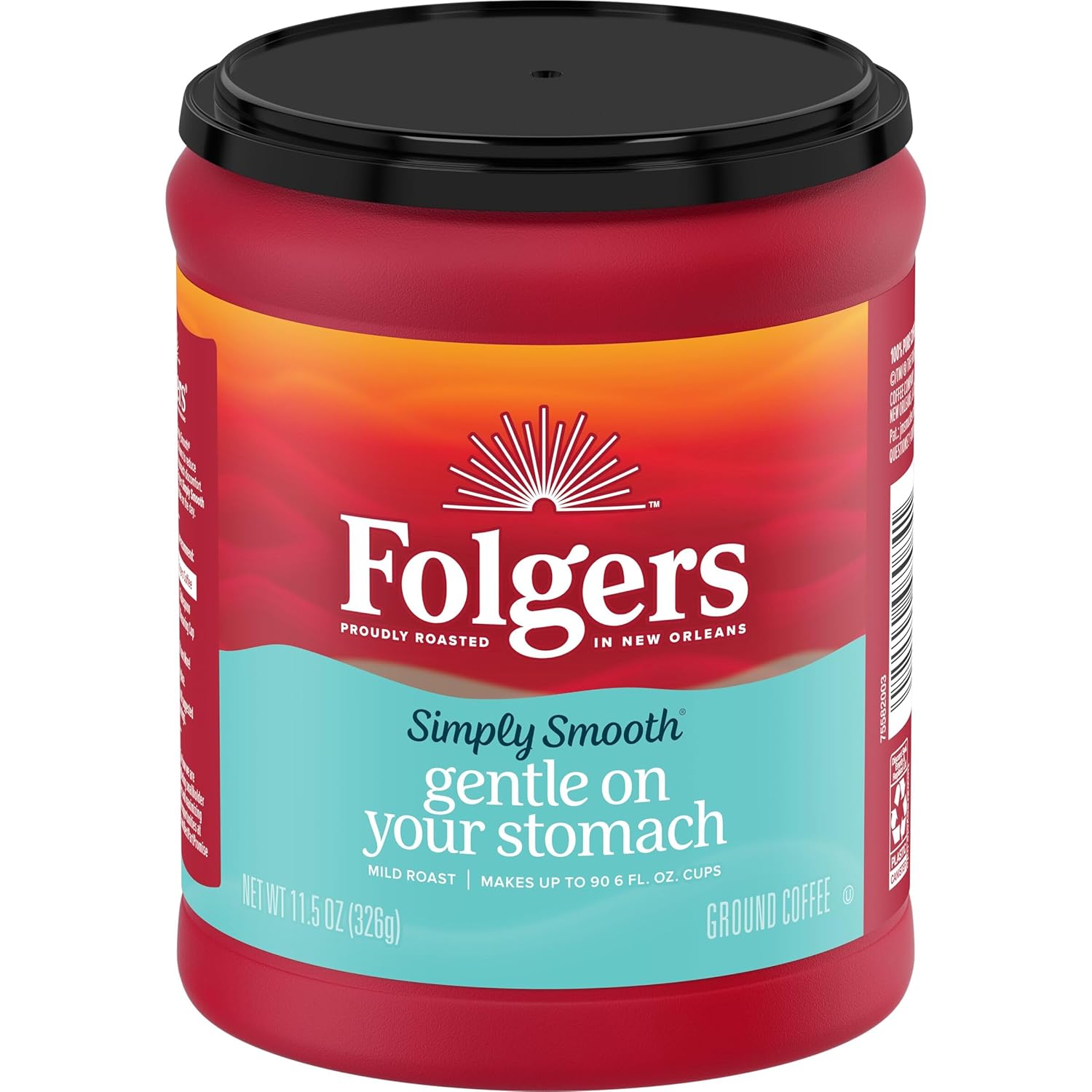 Folgers Simply Smooth – Café molido tostado suave, 11.5 onzas