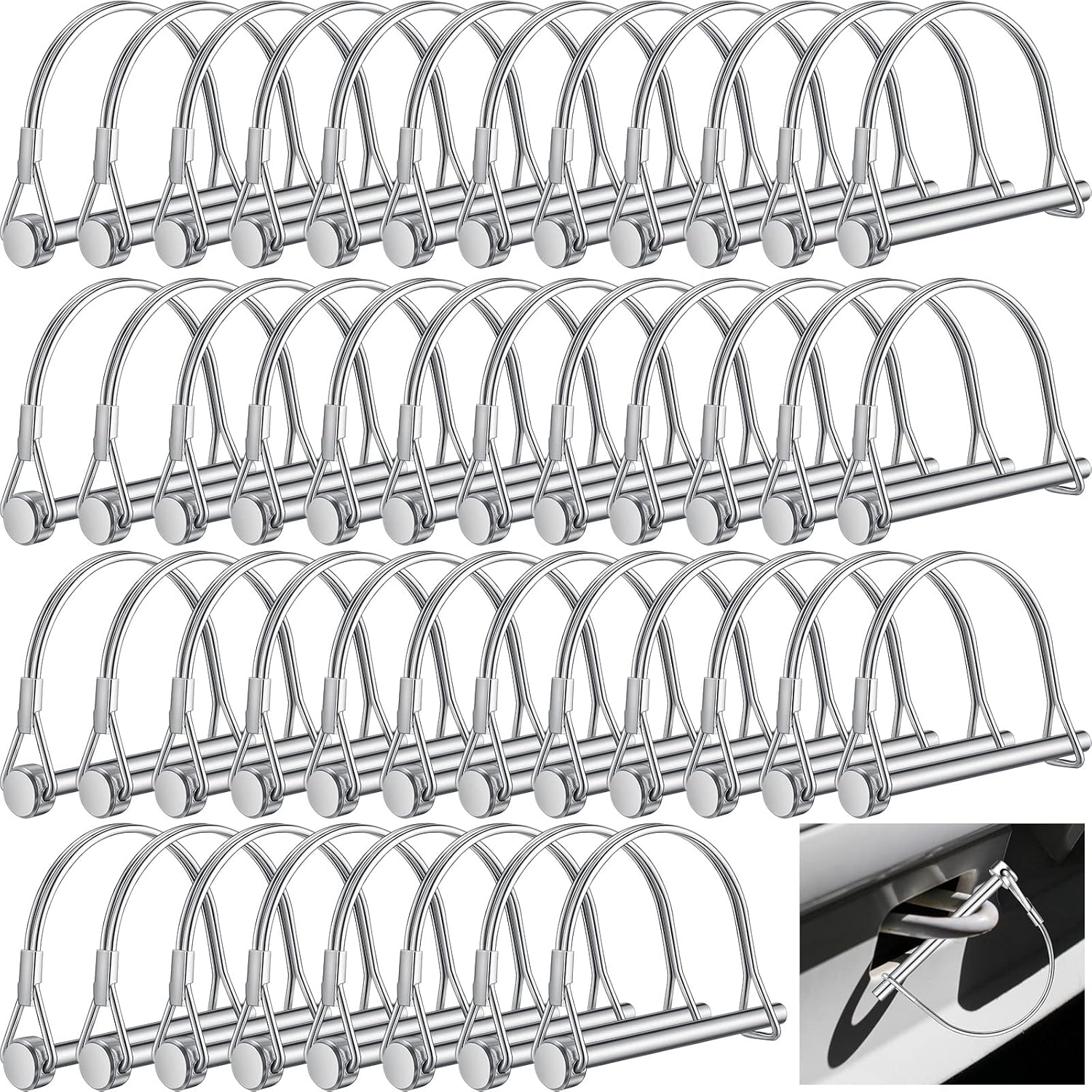 Pelopy 60 pasadores de acoplador de remolque de arco de 14 pulgadas x 2-34 pulgadas, pasadores de bloqueo de eje de seguridad, pasadores de enganche