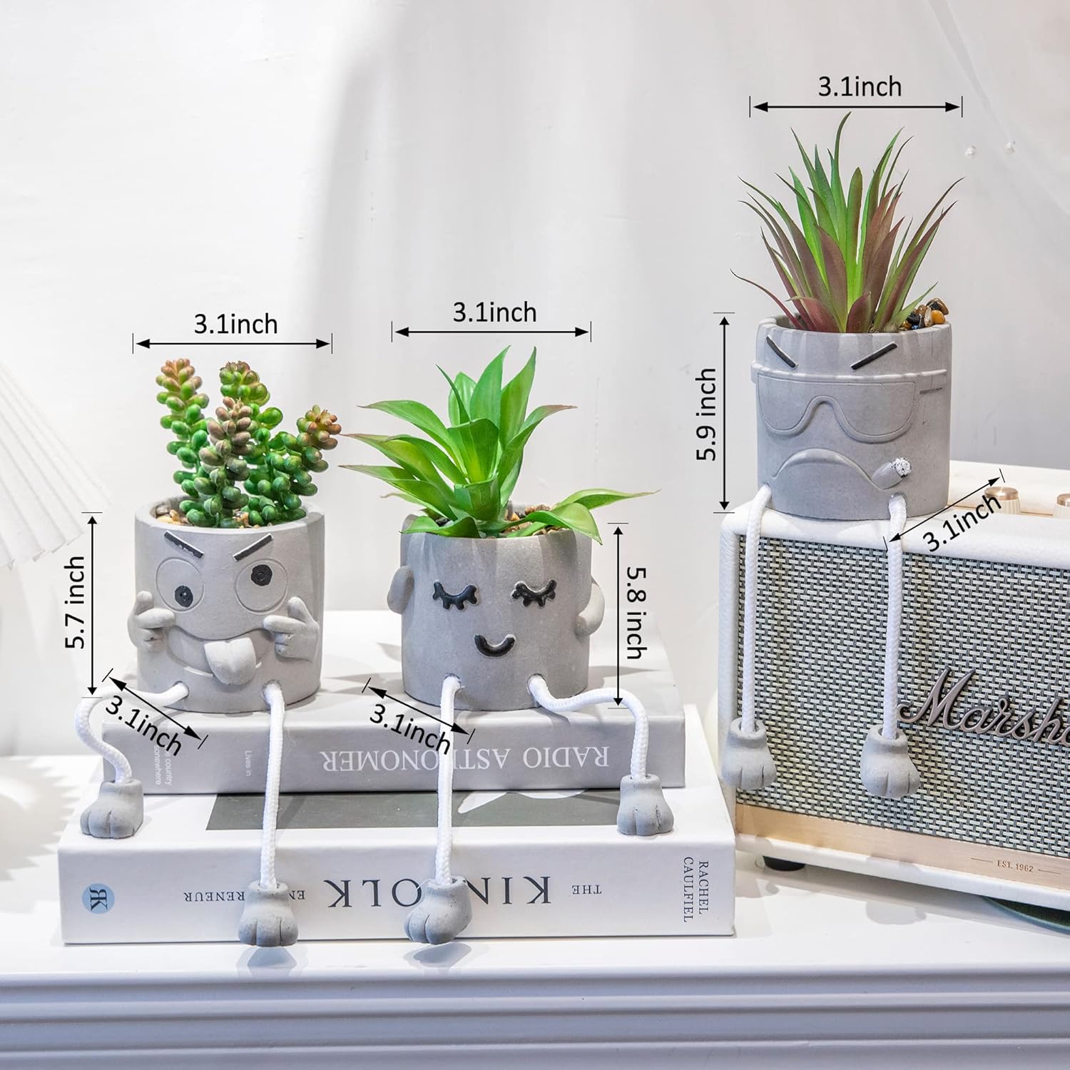 3 piezas de bonitas plantas artificiales para decoración de oficina para mujeres y hombres, pequeñas plantas falsas para dormitorio y baño, bonita