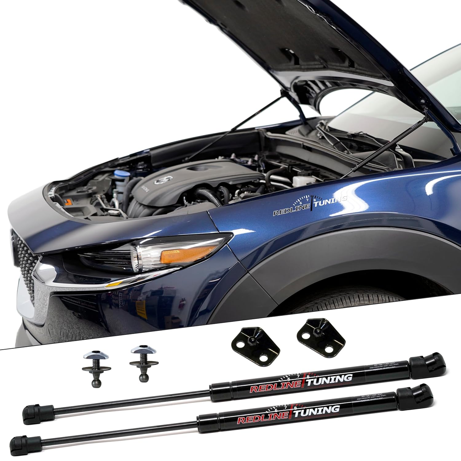 Redline Tuning 21-26014-02 Hood QuickLIFT Plus Sistema compatible con Mazda CX-30 2019+ (todos los componentes negros)