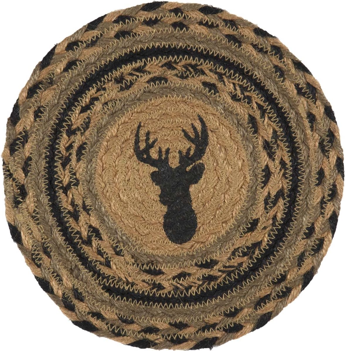 VHC Brands Juego de 2 unidades de decoración de mesa rústica de yute trenzado a mano para montaje en trofeo, paquete de 2 almohadillas calientes
