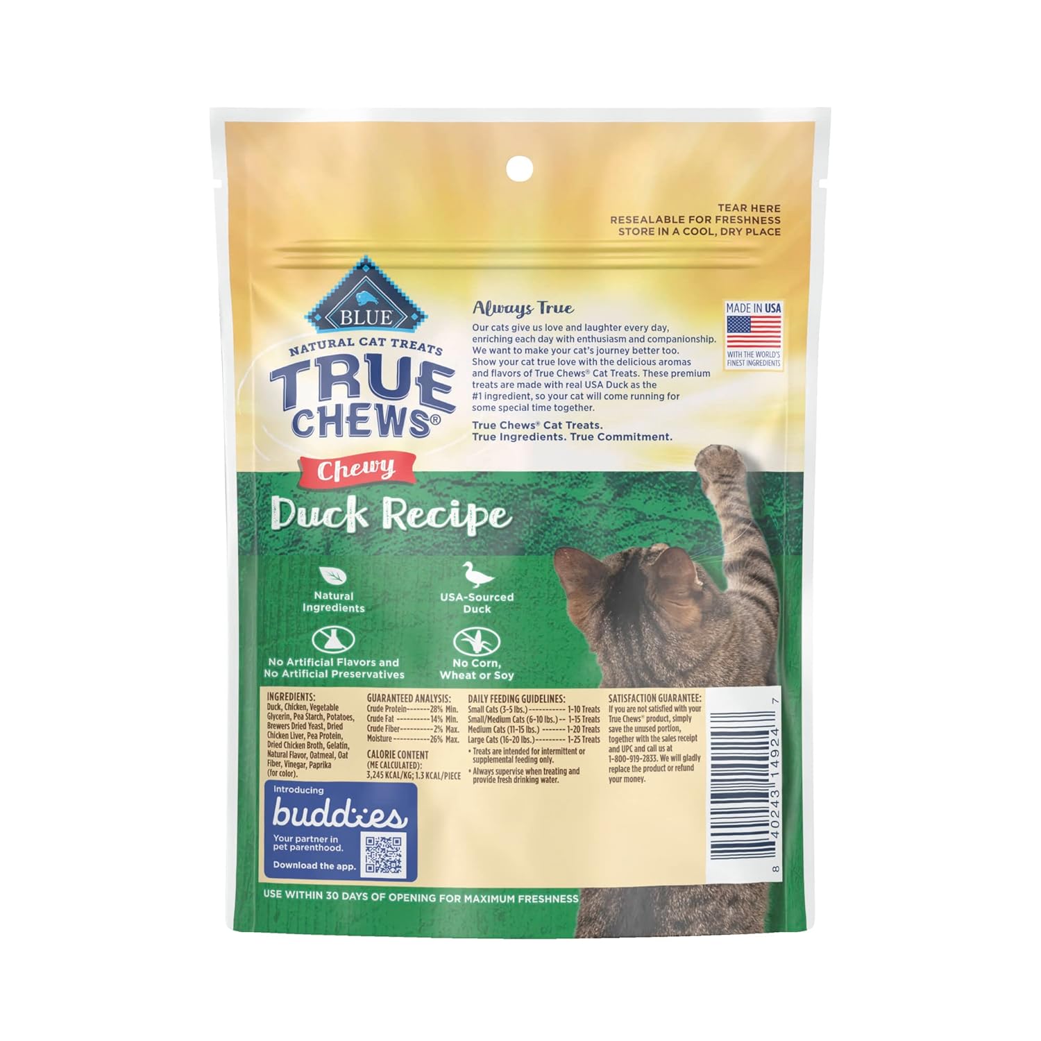 Blue Buffalo True Chews – Golosinas masticables naturales para gatos, bolsa de 3 onzas