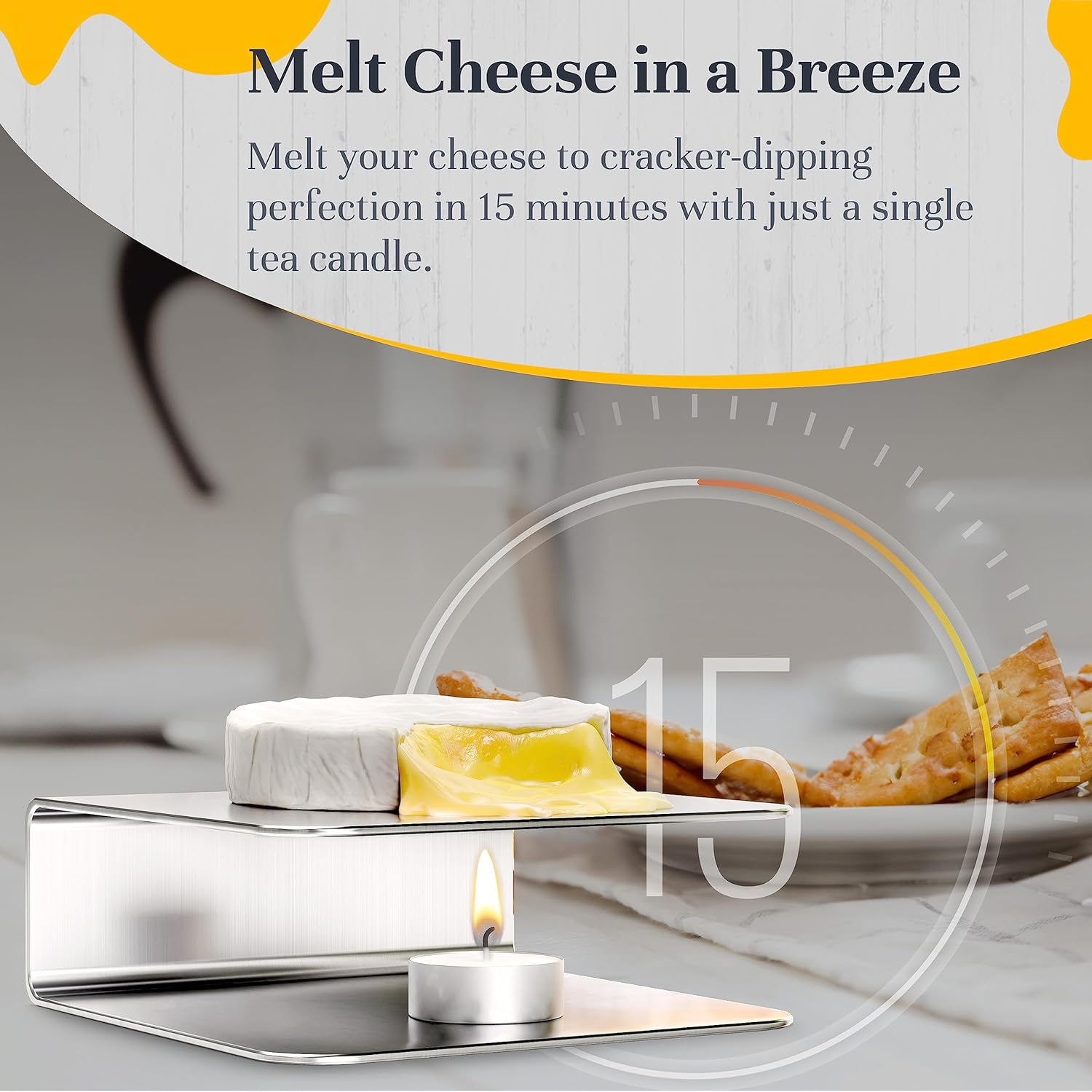 Calentador de queso suave  Placa de calentamiento para queso Camembert y Brie  Complementa tablas grandes o pequeñas de embutidos con tus accesorios